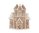 Voir la slide Maison pain d'épices givrée LED glaçage blanc paillettes décors floraux H20cm décoration Noël