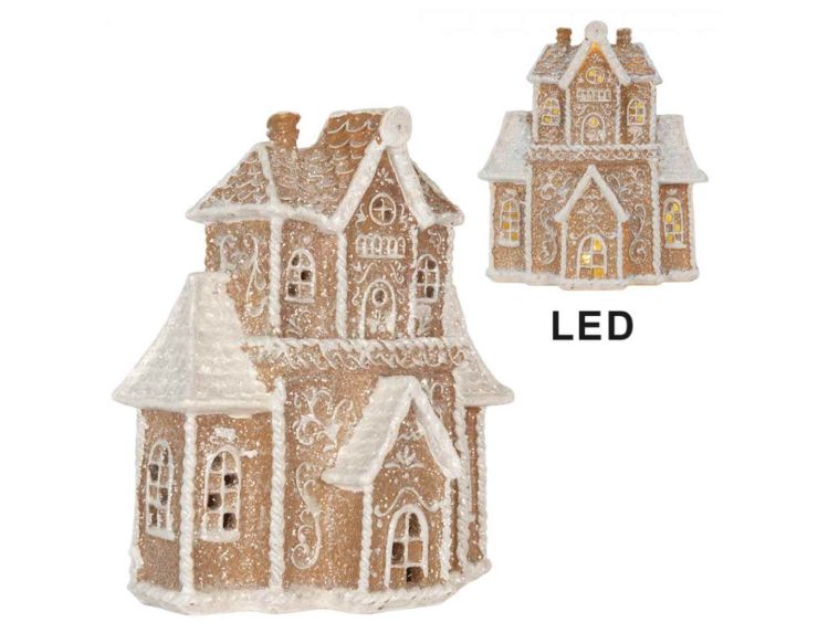 Maison pain d'épices décorative H 20cm LED