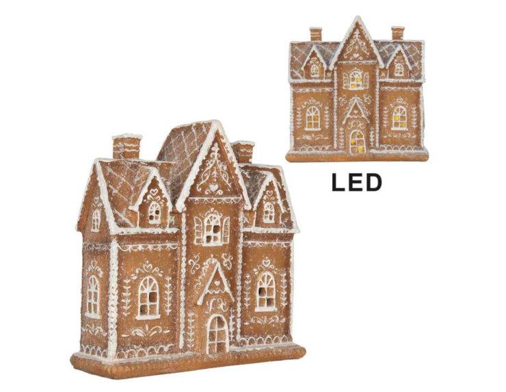 Maison pain d’épices décorative H 20cm LED