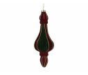 Voir la slide Suspension goutte verre velours bordeaux vert liserés dorés H17cm