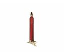 Voir la slide Bougie décorative à pince en verre rouge mat avec flamme et base dorée H15cm - Lilosquare