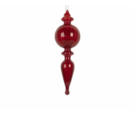 Goutte de Noël rouge en verre H 17 cm