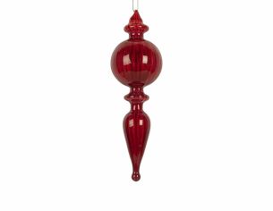 Goutte de Noël rouge en verre H 17 cm