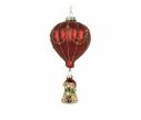 Voir la slide Suspension montgolfière rouge dorée ours bonnet Noël H15cm