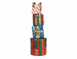 Décoration de Noël pile de cadeaux H 71 cm