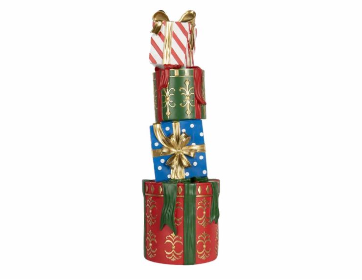 Décoration de Noël pile de cadeaux H 71 cm