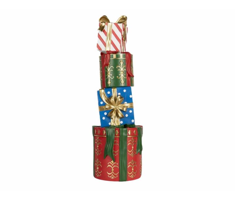 Décoration de Noël pile de cadeaux H 71 cm