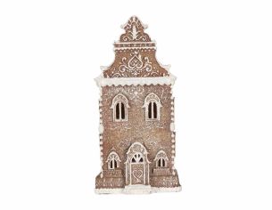Maison gingerbread brun clair H 35 cm LED