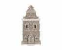 Voir la slide Maison gingerbread brun givré LED paillettes blanches arabesques style baroque H35cm décoration Noël