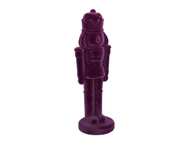 Casse-noisette violet velours floqué H 52 cm