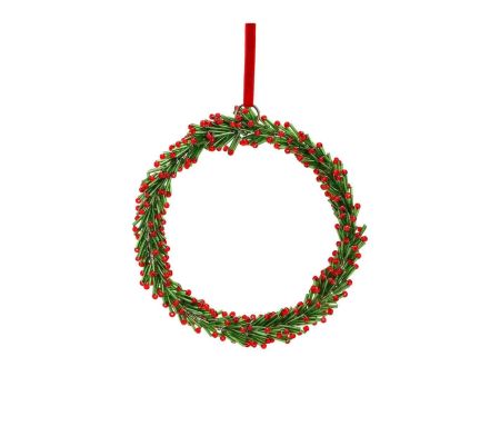 Suspension couronne de Noël verre D 15 cm