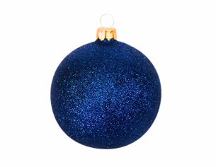 Boule de Noël bleu pailleté...