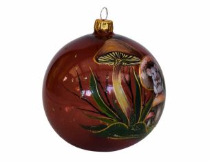 Boule de Noël souris champignons D 10 cm