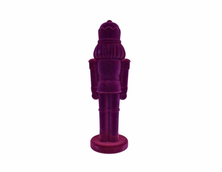 Casse-noisette violet velours floqué H 52 cm