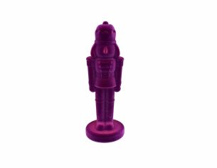 Casse-noisette violet velours floqué H 30 cm