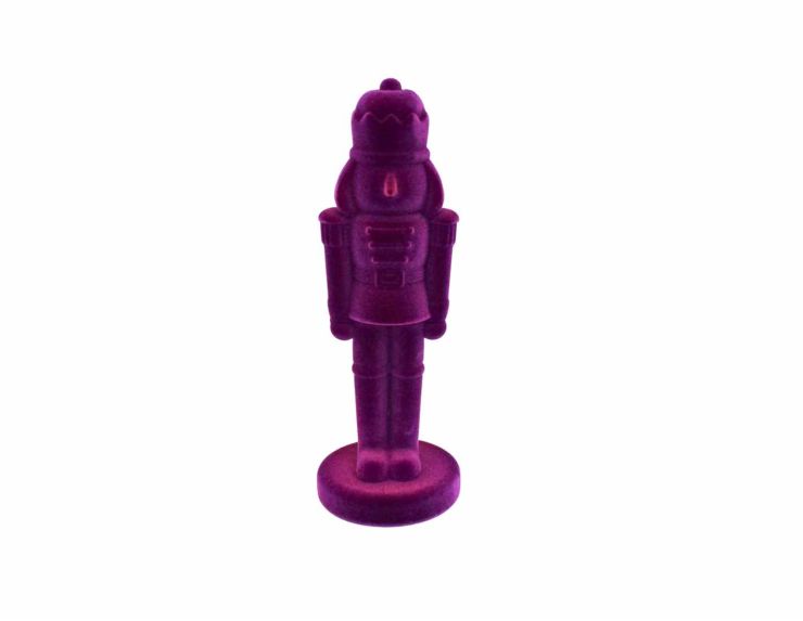 Casse-noisette violet velours floqué H 30 cm