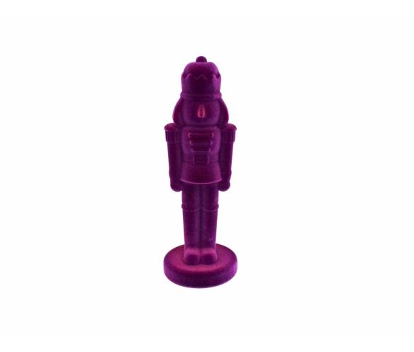 Casse-noisette violet velours floqué H 30 cm