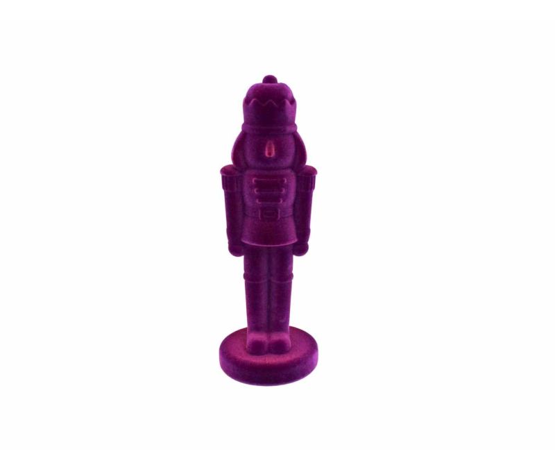 Casse-noisette violet velours floqué H 30 cm