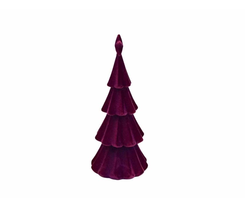 Sapin décoratif mauve velours H 29 cm
