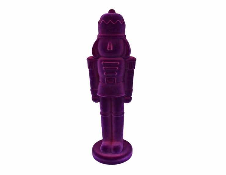 Casse-noisette violet velours floqué H 70 cm