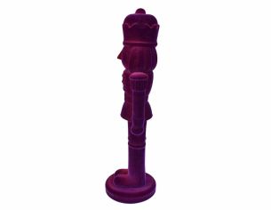 Casse-noisette violet velours floqué H 70 cm