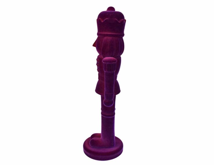 Casse-noisette violet velours floqué H 70 cm