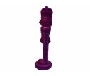 Voir la slide Grand casse-noisette H70cm en velours floqué violet intense, finition douce mate monochrome, décoration Noël