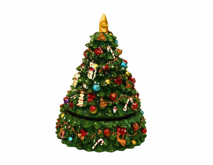Boîte musicale sapin de Noël H 19 cm