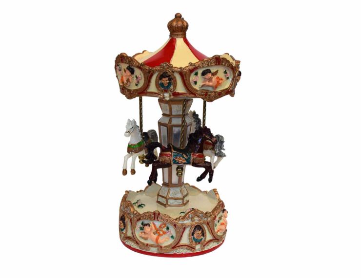 Grand carrousel vintage chevaux H 23 cm