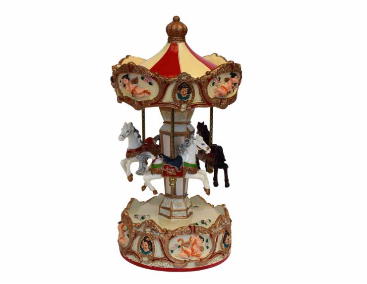Grand carrousel vintage chevaux H 23 cm