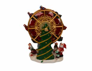 Boîte musicale grande roue de Noël H14cm