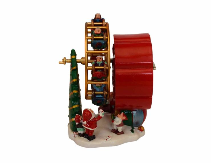 Boîte musicale grande roue de Noël H14cm