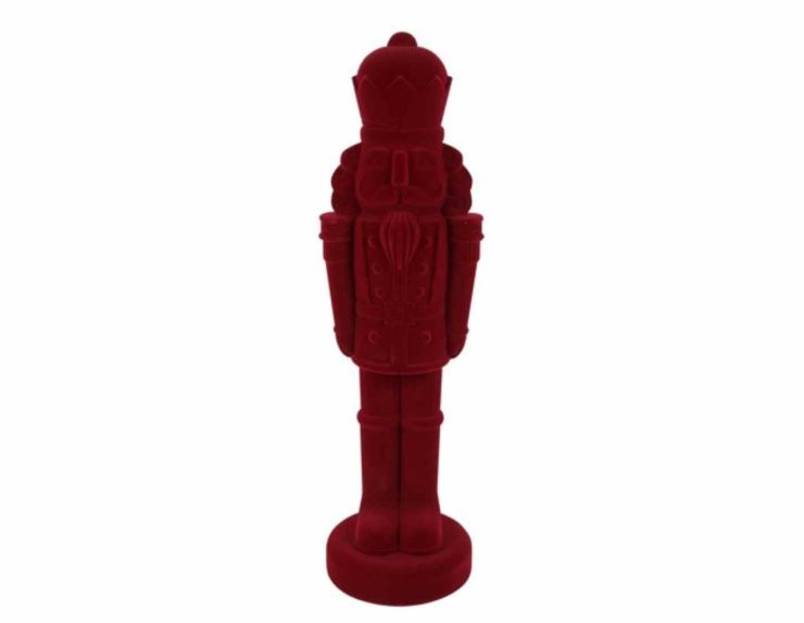 Casse-noisette bordeaux velours floqué H 80 cm