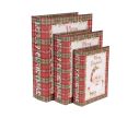 Voir la slide Lot 3 boîtes rangement forme livres vintage Noël tartan rouge Père Noël Merry Christmas H27cm