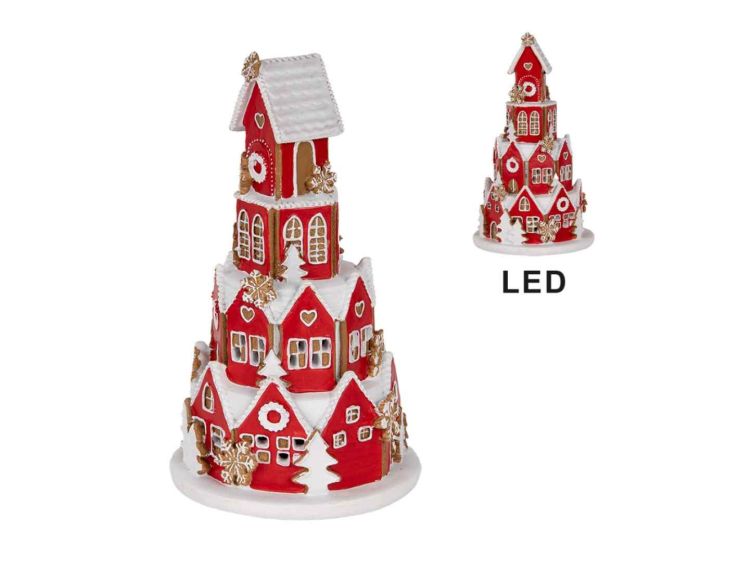 Décoration maison pain d’épices rouge H 22 cm