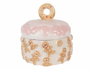 Pot pain d'épices couvercle rose D 18cm