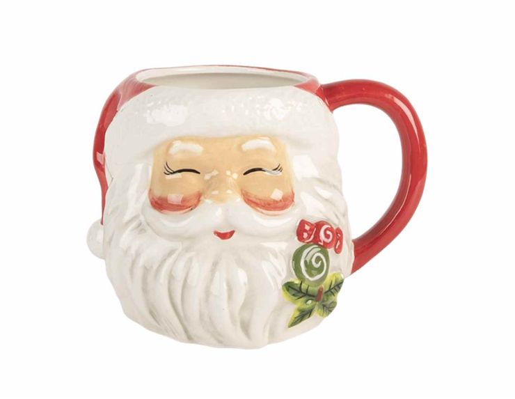 Mug tête Père Noël souriant H16 cm