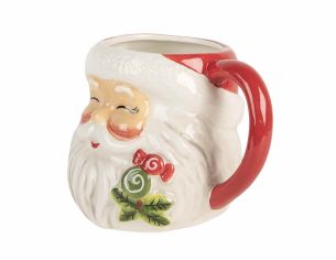 Mug tête Père Noël souriant H16 cm