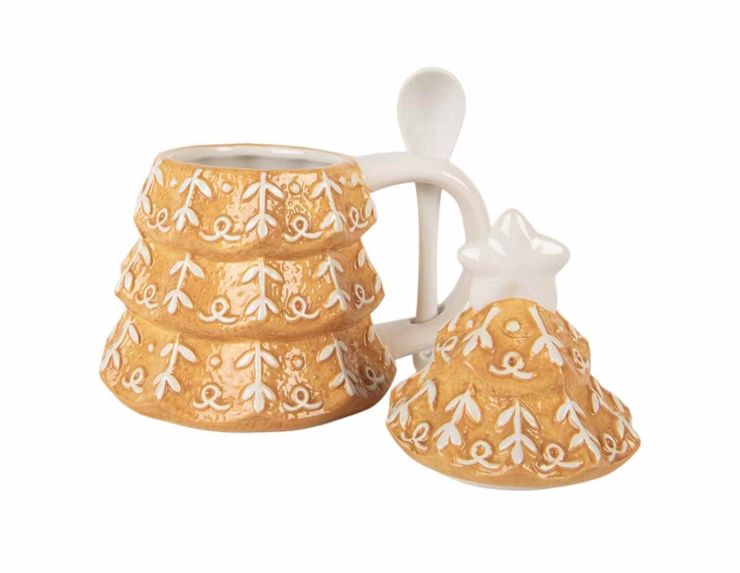 Mug sapin pain d’épices couvercle H18 cm