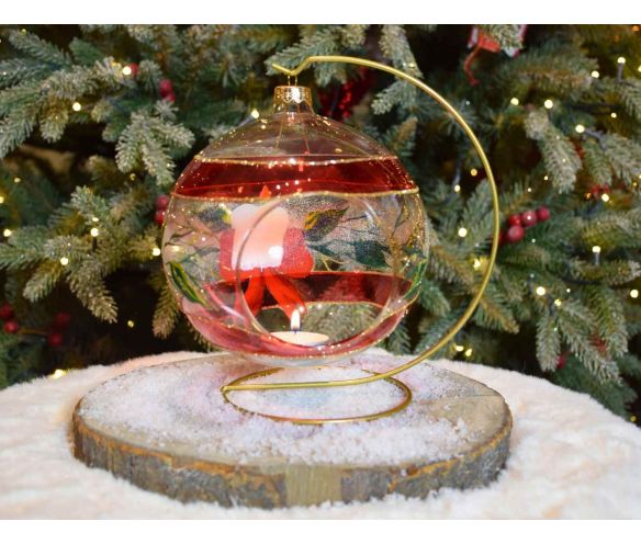 Photophore de Noël décor bougie D 15 cm à l'arrière