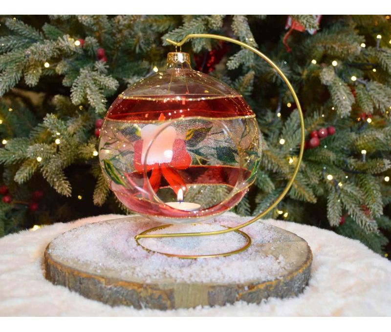 Photophore de Noël décor bougie D 15 cm à l'arrière