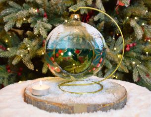 Photophore de Noël forêt verte D 15 cm arrière