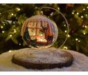 Voir la slide Photophore boule de Noël verre soufflé peint main renne fenêtre enneigée support blanc D15cm