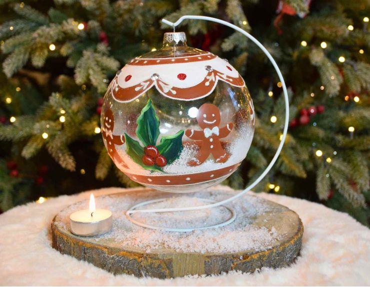 Photophore Gingerbread verre soufflé D 15 cm