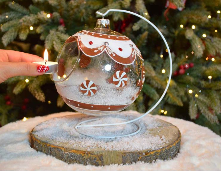 Photophore Gingerbread verre soufflé D 15 cm