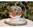 Voir la slide Photophore boule de Noël verre soufflé peint main sapin bonshommes pain d'épices D15cm