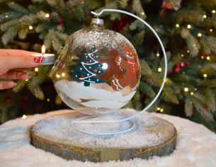 Photophore petits biscuits verre soufflé D 15 cm