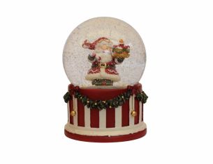 Boule à neige musicale Père Noël gâteau H14cm
