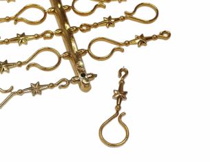 Crochets dorés chic pour boule de Noël 30 pcs