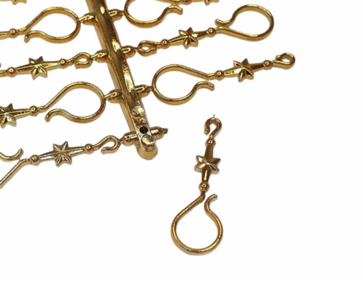 Crochets dorés chic pour boule de Noël 30 pcs